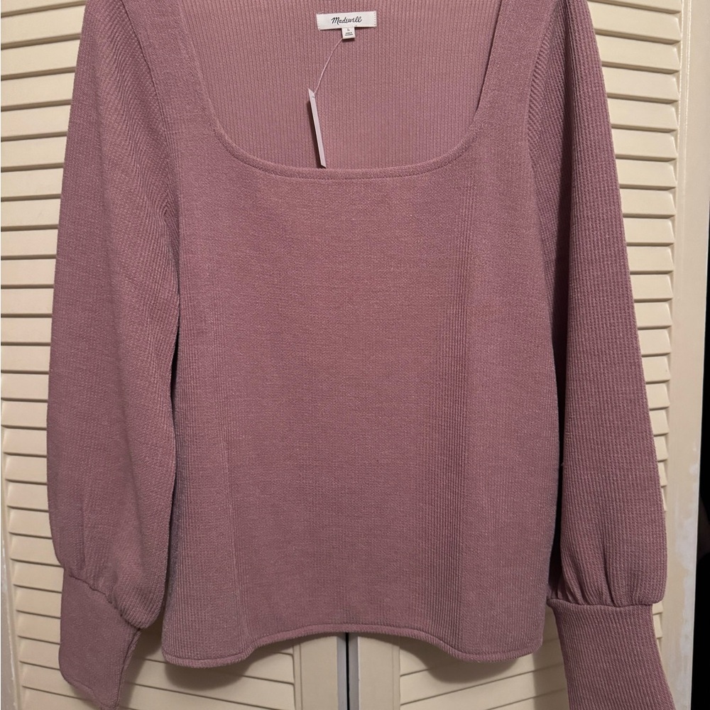 Madewell Lavender Square Neck Sweater